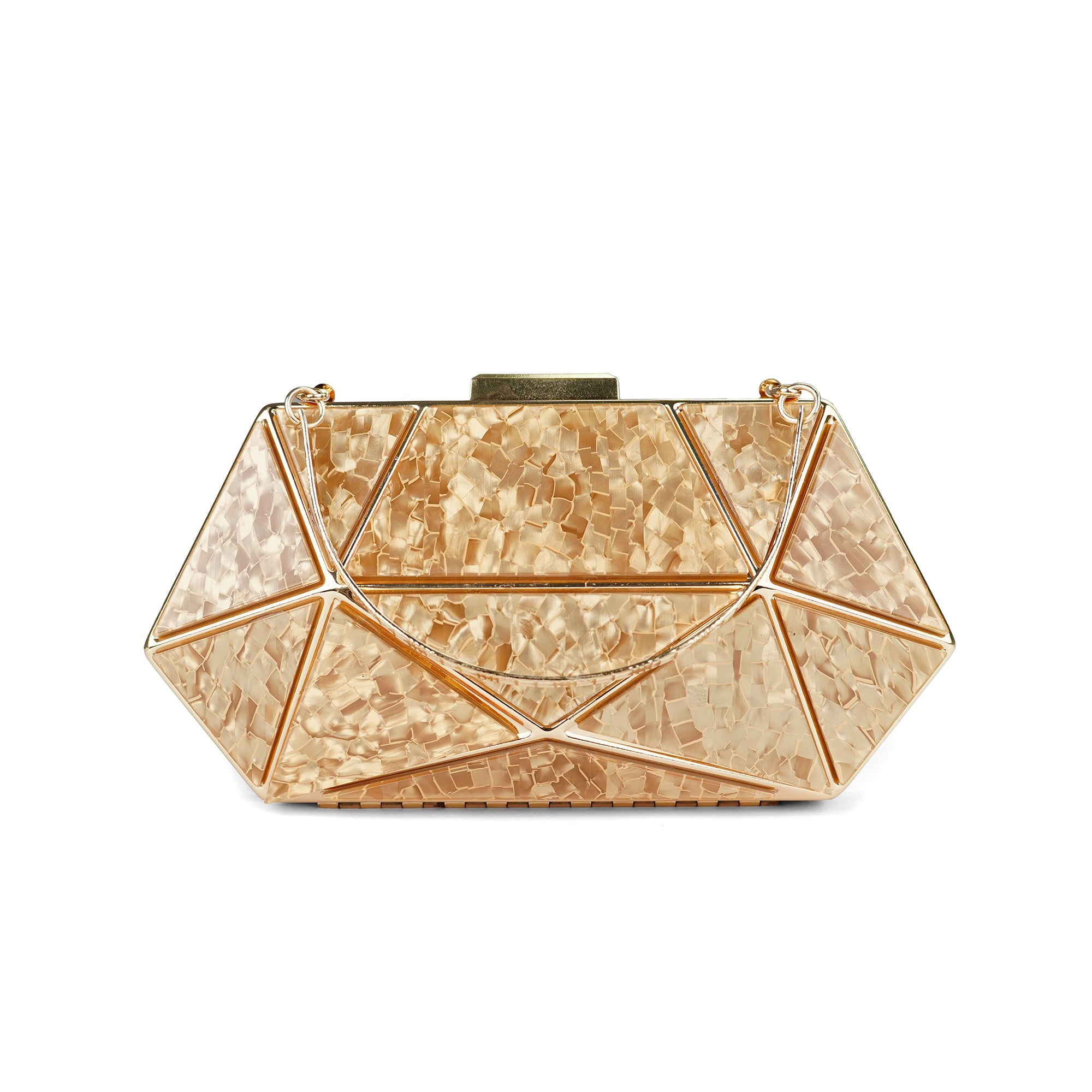 Marble Clutch Gold
