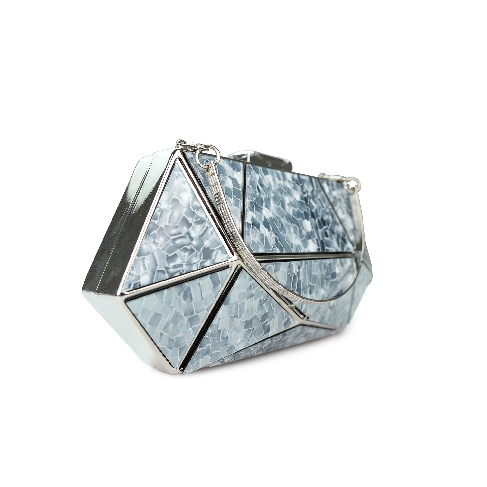 Marble Clutch Silver
