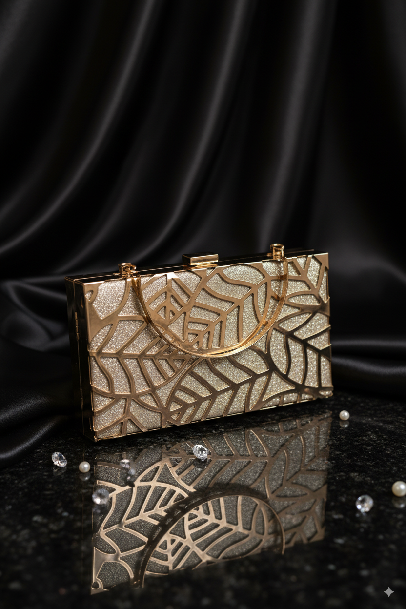 Leafora Clutch Gold