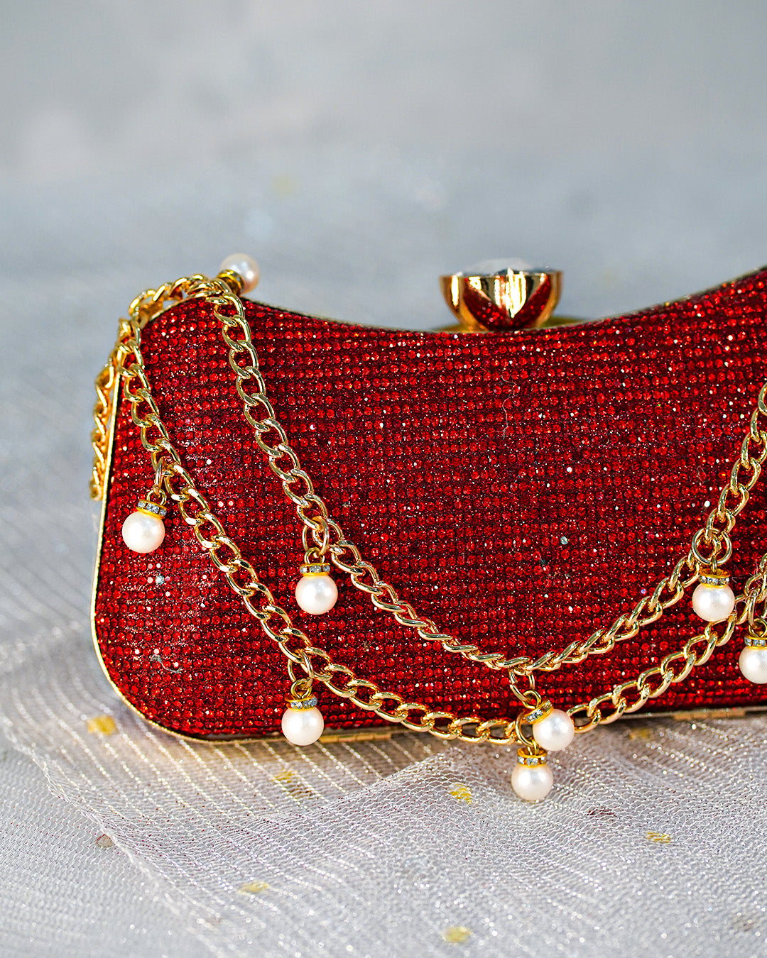 Lustre Clutch Maroon