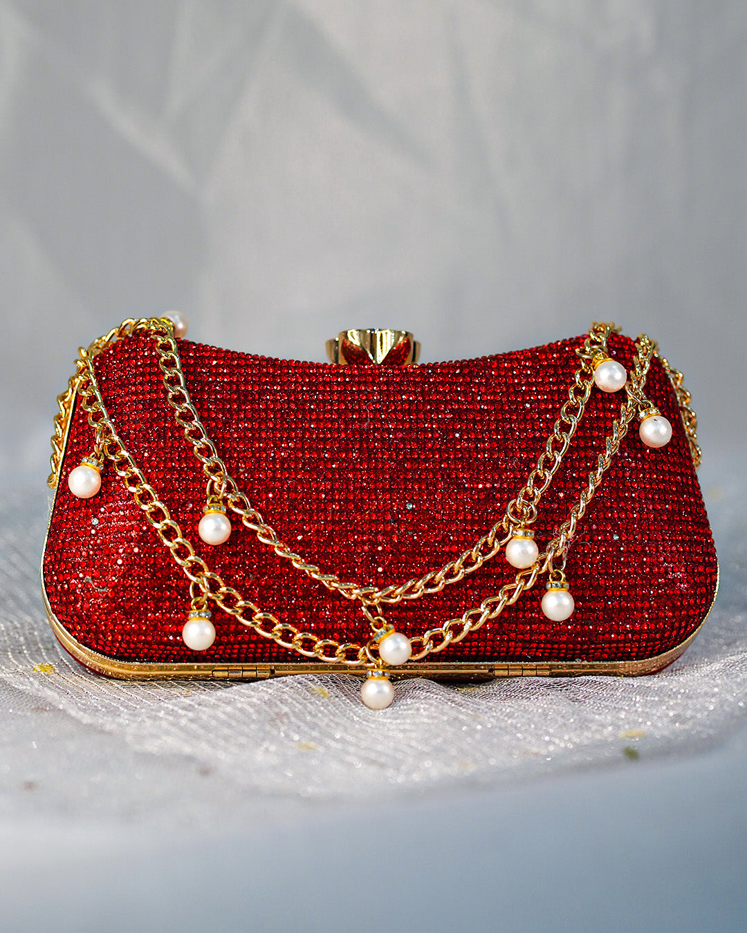 Lustre Clutch Maroon