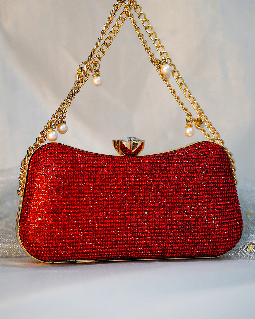Lustre Clutch Maroon