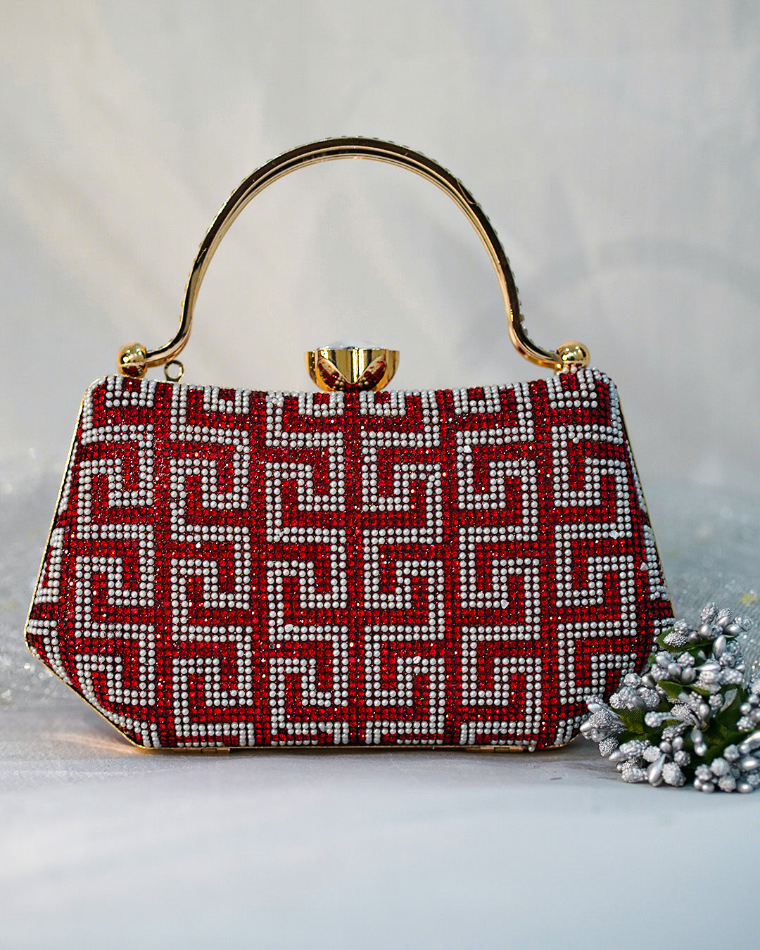 Geometric Clutch Red