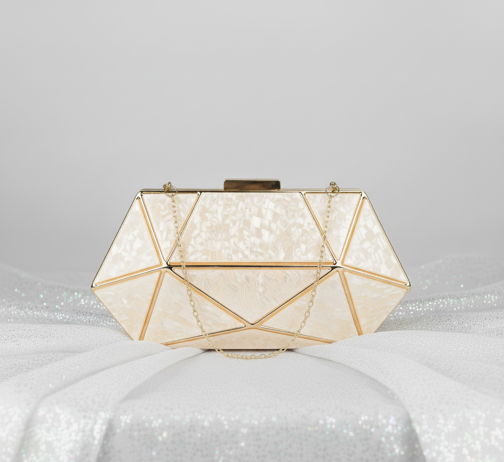 Marble Clutch Off-White