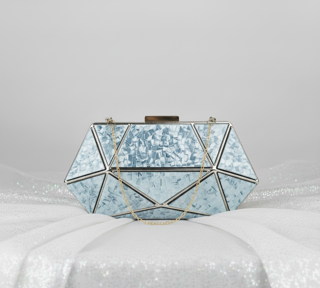 Marble Clutch Silver