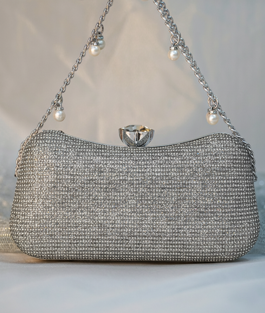 Lustre Clutch Silver