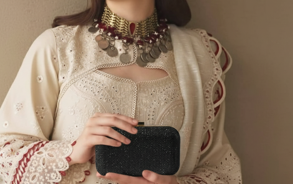 Fawn Fancy Clutch Black