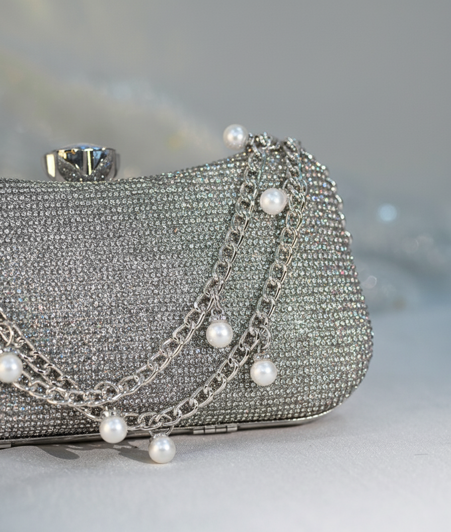 Lustre Clutch Silver