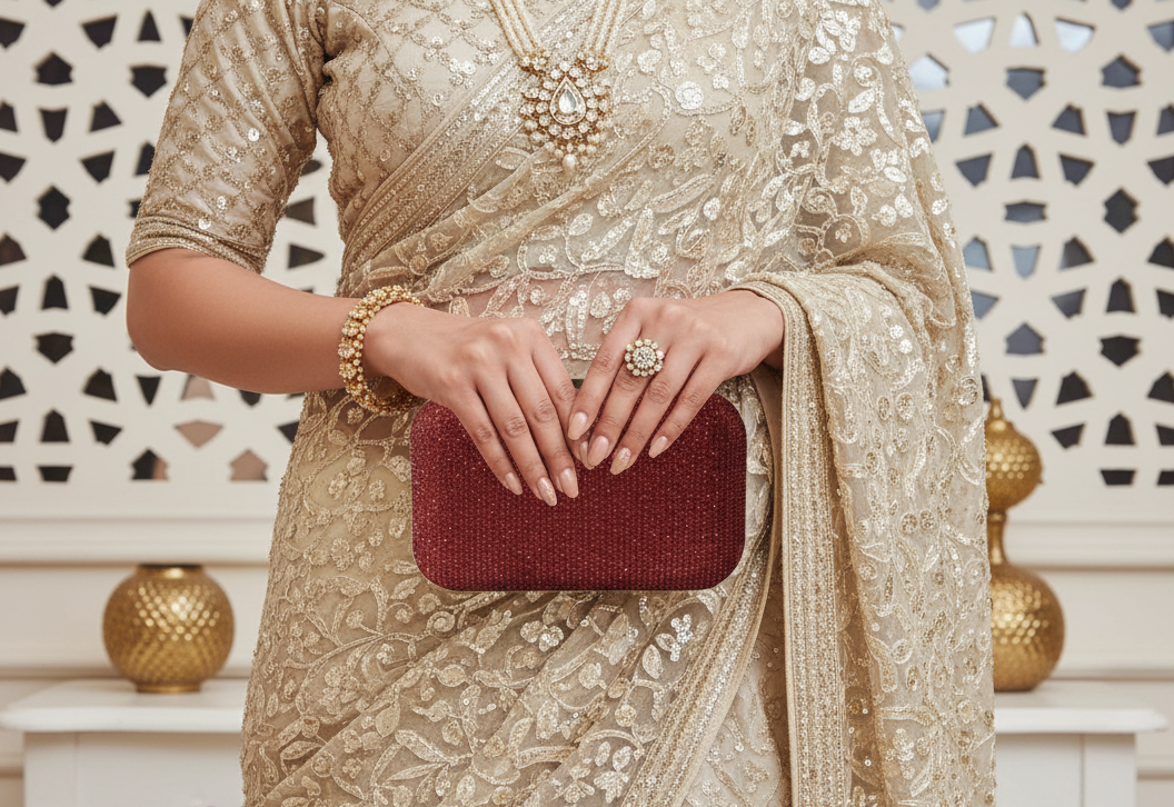 Fawn Fancy Clutch Maroon