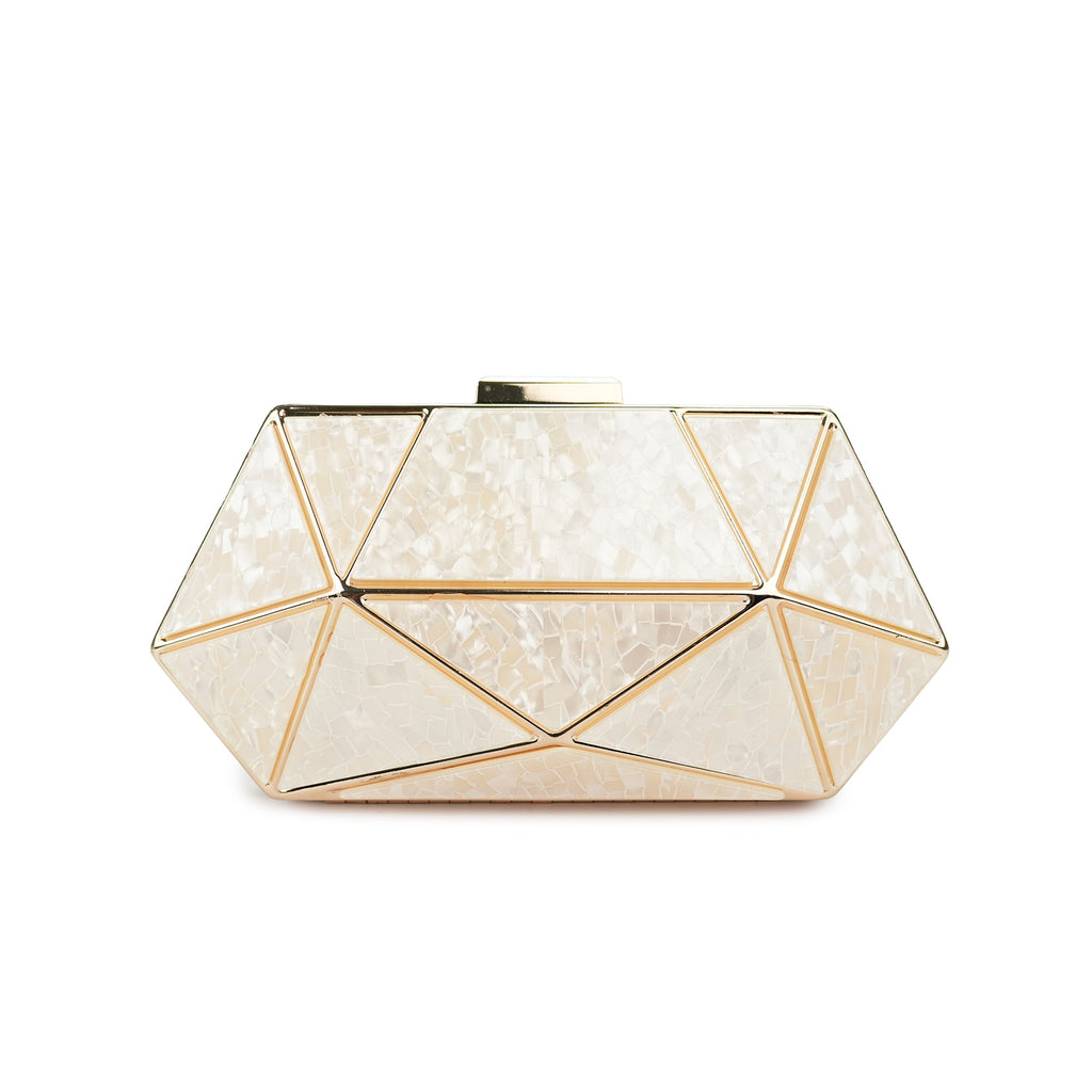 Marble Clutch Off-White