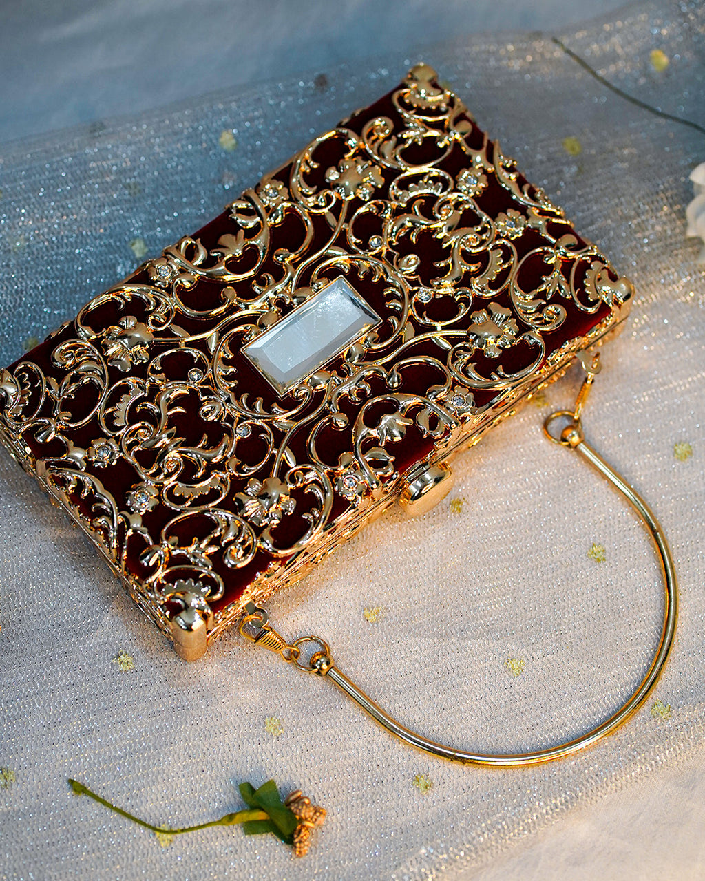 Dazzle Clutch Maroon