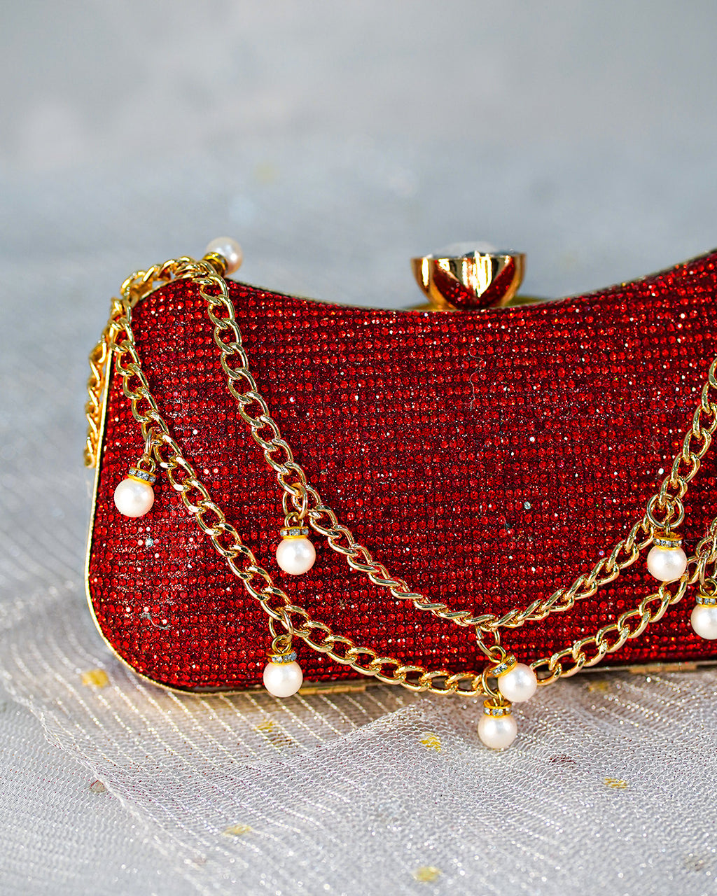 Lustre Clutch Maroon