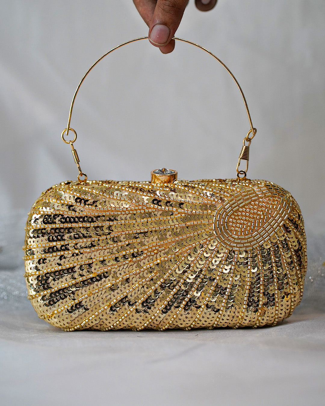 Pearl Elegance Clutch Gold