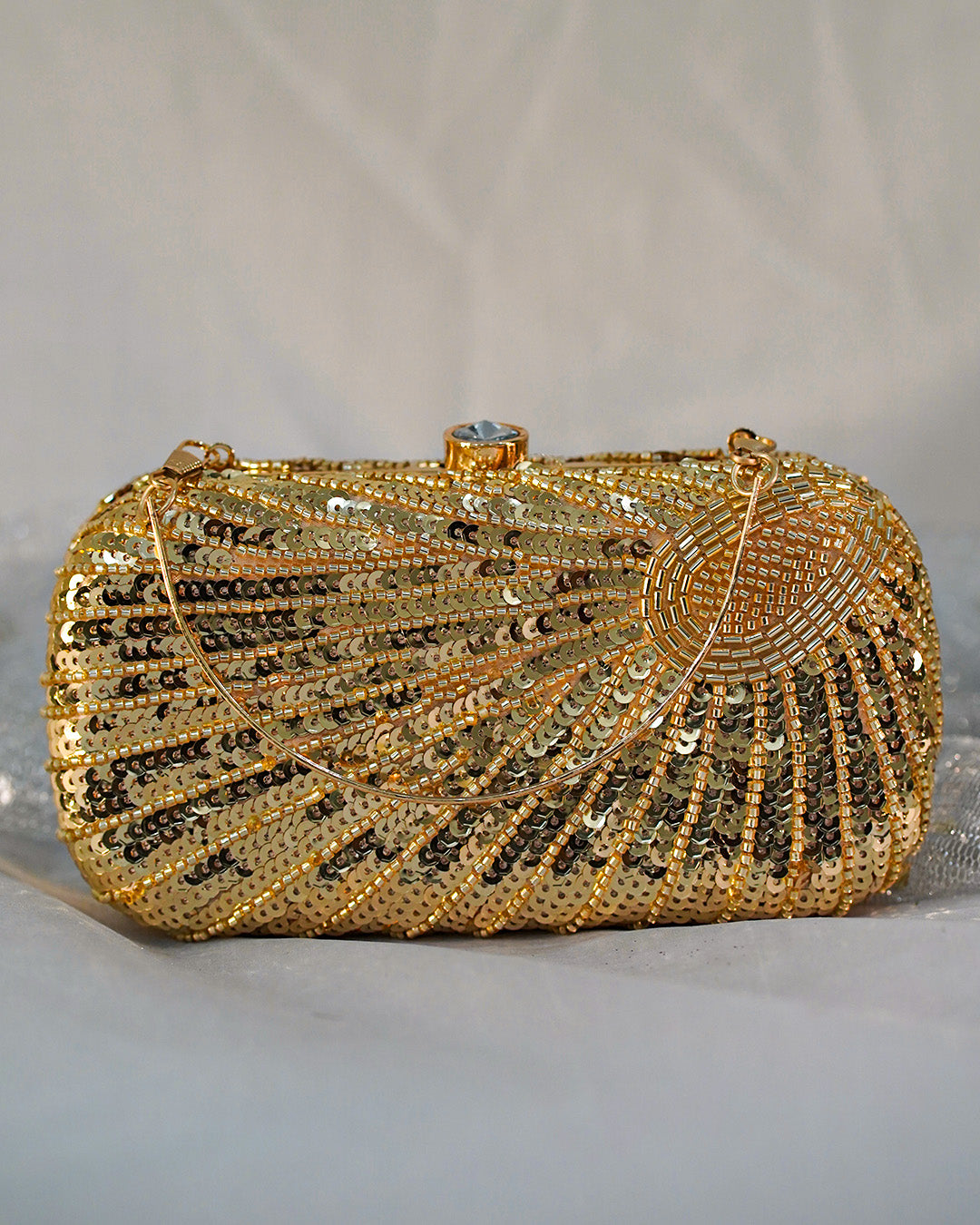 Pearl Elegance Clutch Gold