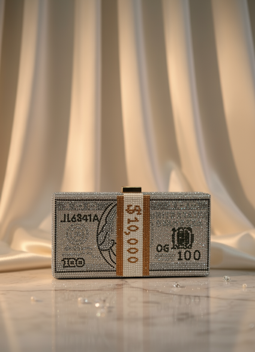 Dollar Clutch Silver