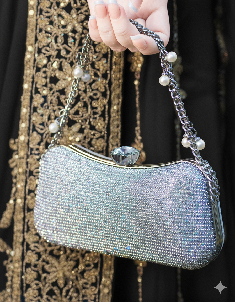 Lustre Clutch Silver
