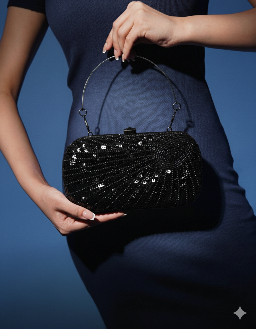 Pearl Elegance Clutch Black