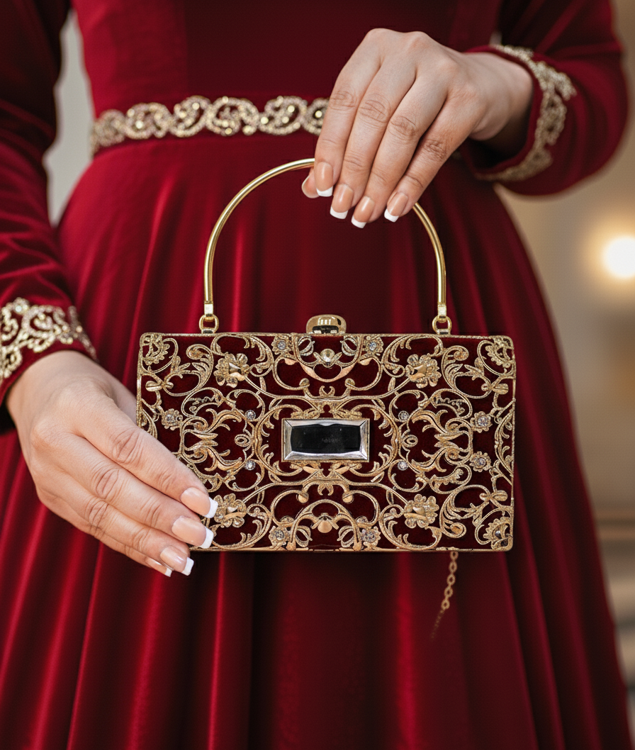 Dazzle Clutch Maroon